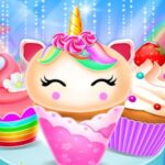 Design de gătit pentru cupcake cu sirenă unicorn